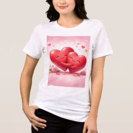 Hugging Hearts T-Shirt | Romantic Love Shirt with 