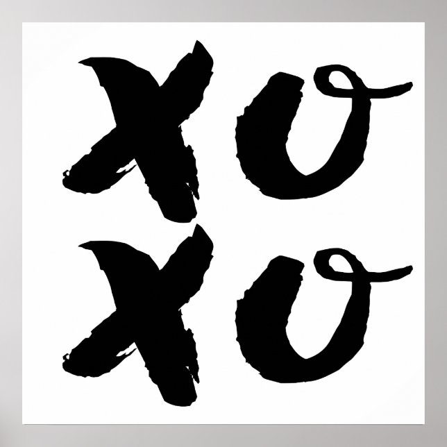 Hugs e beijos XOXO | Poster de Tipografia de Pince (Frente)