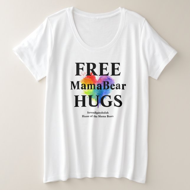Hugs Gratuitos Mais T-shirt Tamanho (Frente do Design)