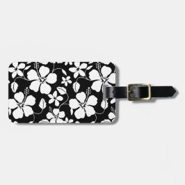 HULA HAWAIIAN (HIBISCUS) TAG DE BAGAGEM PRETA