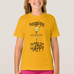 Hula Hoop Hooping Feliz T-shirt Engraçada