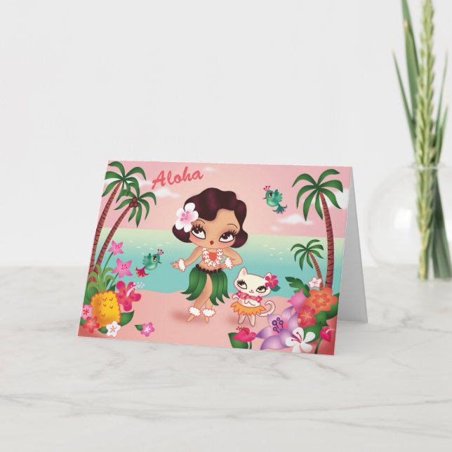 Hula Lulu's Island Paradise - cartão de saudação (Frente)