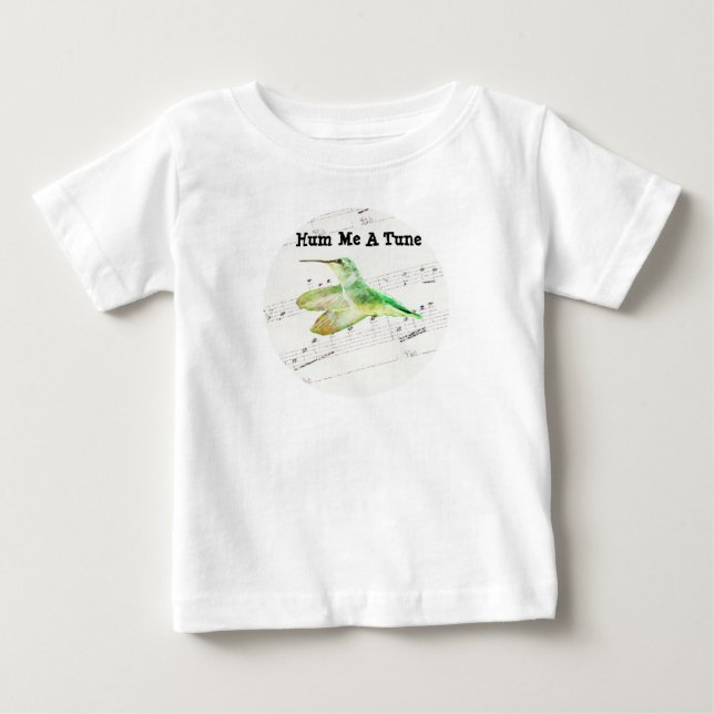 Hum Me A Tune Hummingbird Art Baby T-Shirt (Frente)