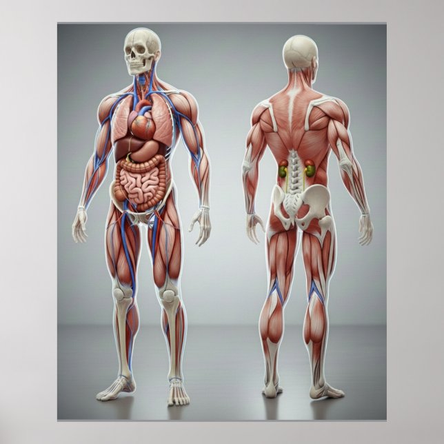 Human Body Anatomy Educational Kids Science Poster (Frente)