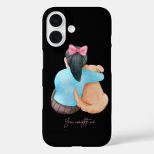 Human & Dog Back View – Minimalist iPhone Case
