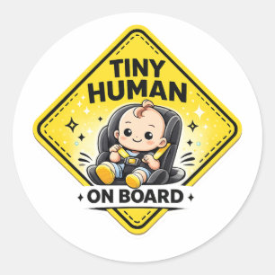 Humano Minúsculo a Bordo – Adesivo de Carro Engraç