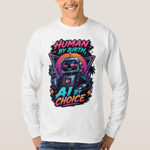 Humano por Nascimento, IA por Escolha Camiseta Neo