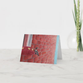 Hummingbird by a Brick Wall: Cartão de Saudação 4"
