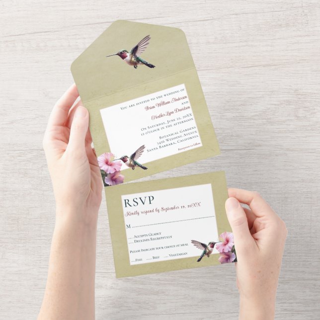 Hummingbird e Hibiscus | Casamento amarelo (Aba destacável)