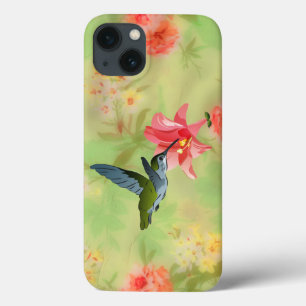 Hummingbird e Lily Rosa no Padrão Floral