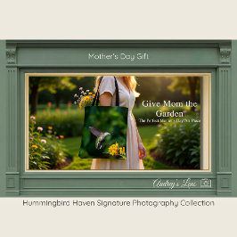 Hummingbird Floral Art Tote Bag Mother's Day Gift
