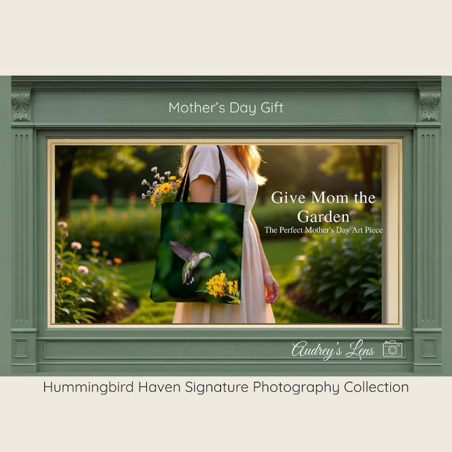 Hummingbird Floral Art Tote Bag Mother's Day Gift (Criador carregado)