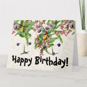 Hummingbird Floral Birthday - Grande Cartão de Sau