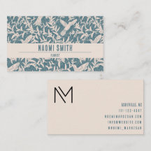 Hummingbird foliage estilo vintage Cartão de visit