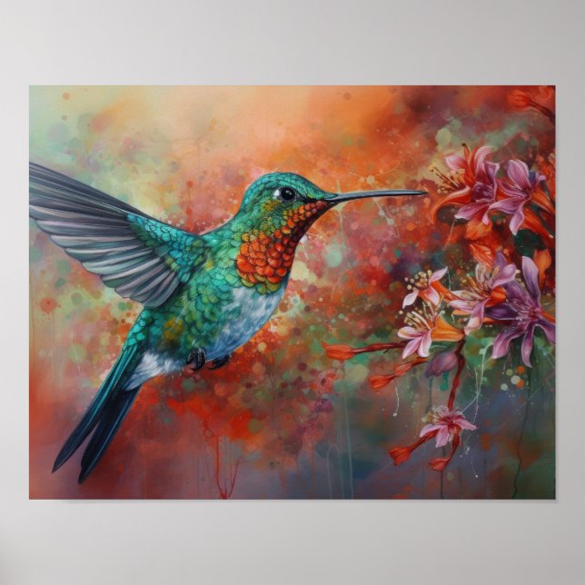 Hummingbird Pintura Impressão (Frente)