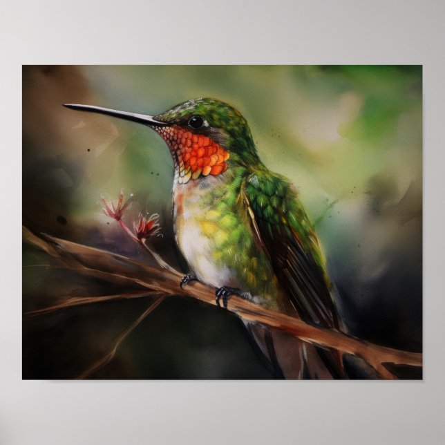 Hummingbird Pintura Impressão (Frente)