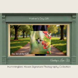 Hummingbird Red Floral Tote Bag Mother's Day Gift