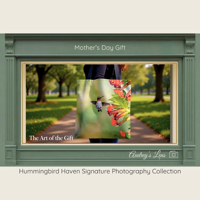 Hummingbird Red Floral Tote Bag Mother's Day Gift (Criador carregado)