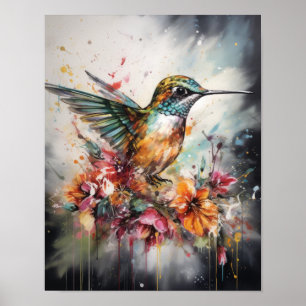Hummingbird Watercolor Art Impressão