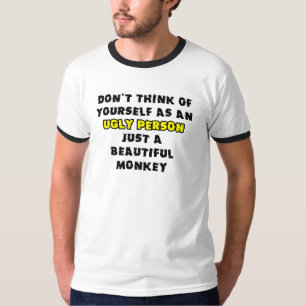 Humor bonito das camisetas engraçadas do macaco