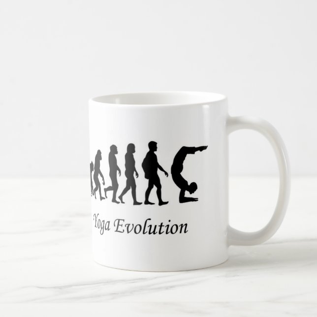 Humor da evolução ioga" da caneca da ioga da " (Direita)