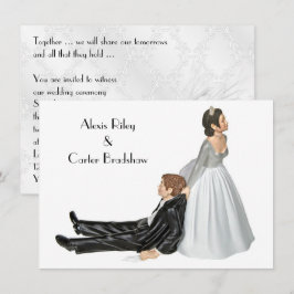Humor De Casamento Em Convite Branco