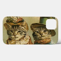 Humor Vintage, Gatos de Noiva Vitoriana em Chapéus