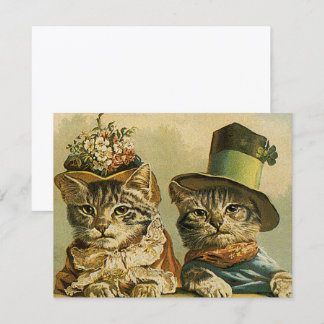 Humor Vintage, Gatos de Noiva Vitoriana em Chapéus