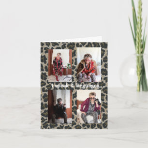 Humorista falando meu próprio cartão de saudação d