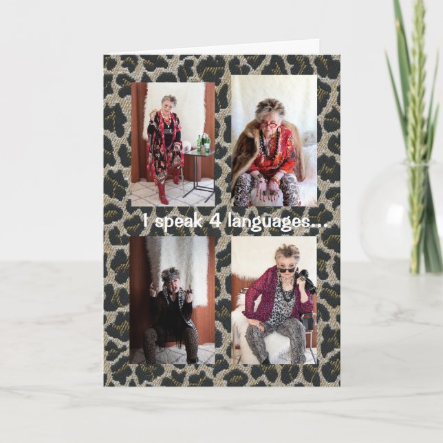 Humorista falando meu próprio cartão de saudação d (Frente)