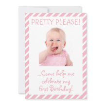 Humorista Menina Primeiro Convite de aniversário