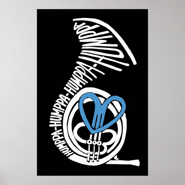 Humppa Love Blue Dark Poster ou Impressão (Frente)