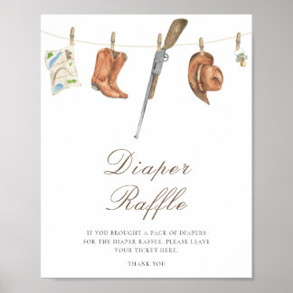 Hunter baby shower - diaper raffle poster