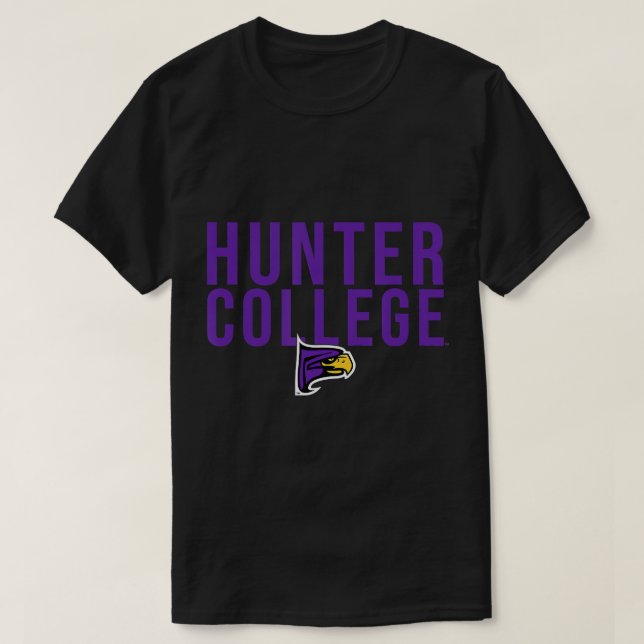 Hunter College Hawks Empilhados em T-Shirt (Frente do Design)