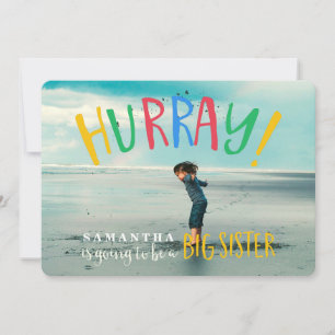 Hurra!   Anúncio de Gravidez de Foto da Irmã Maior