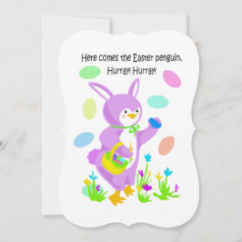 Hurray, a Páscoa Pinguim está aqui! Cartão de Féri