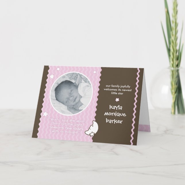 Hush disse o anúncio de nascimento da lua - rosa (Frente)