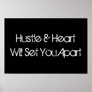 Hustle e Heart Sports Poster