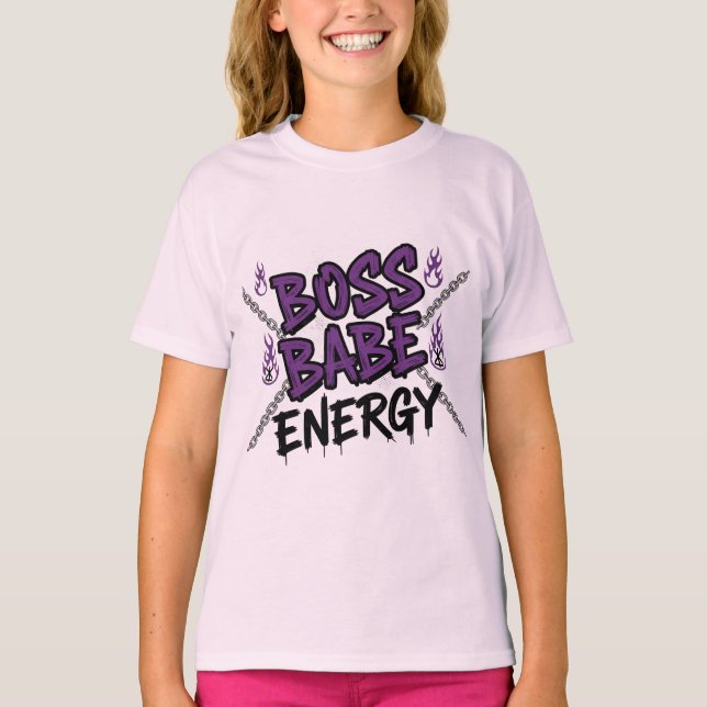 Hustle + Heart – Boss Babe Energy T-Shirt (Frente)