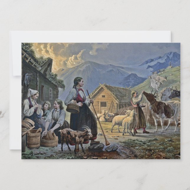 Hut de Shepherdess na montanha (Frente)