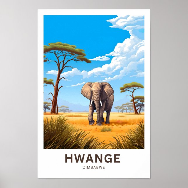 Hwange Zimbabwe Viagem Impressão (Frente)