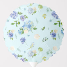 Hydrangea azul-aquarela e padrão floral Rosa