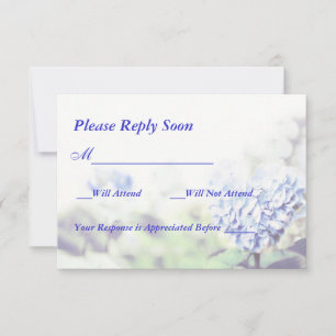 Hydrangea azul Coração-Dado forma RSVP