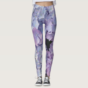 Hydrangea azul e cor-de-rosa Legging da luz -