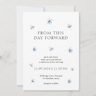 Hydrangea Azul Moderno Convite para Casamento Flor