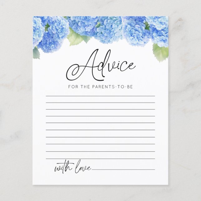 Hydrangea Blue Flowers Advice Parceiros Chá de fra (Frente)