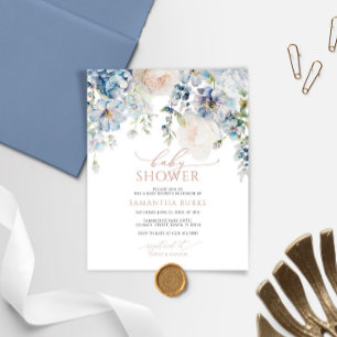 Hydrangea Blush Chá de fraldas de orçamento azul C