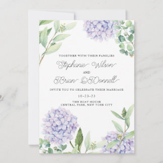 Hydrangea Buquê Floral Convite para Casamento