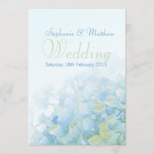 Hydrangea convite de casamento verde azul floral