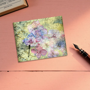 Hydrangea Dragonfly Carimbo Efêmero Cardstock